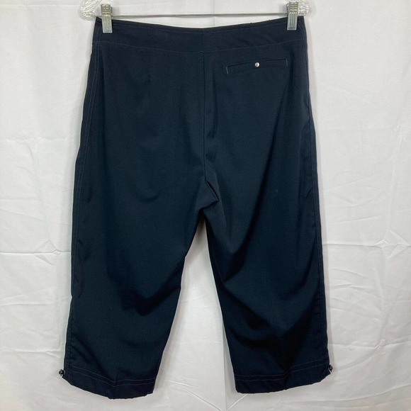 Tail Tech Golf Capris Womens Sz 8 Navy Blue Stretch‎ Cinch Pants Zip Pockets - Picture 3 of 9